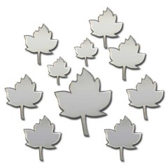ESPELHOS DECORATIVOS EM ACRÍLICO FOLHAS - KIT C/ 10 PEÇAS
