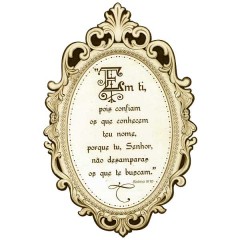 APLIQUE 16x21 - C/ ADESIVO ORAÇÃO DE FÉ / SALMO 9:10 