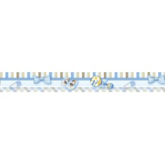 BARRA ADESIVA 41,2 X 2,0 - SAPATINHO-CHOCALHO AZUL