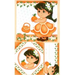 PAPEL DECOUPAGE 11,2x18,5 - MENINA LARANJA